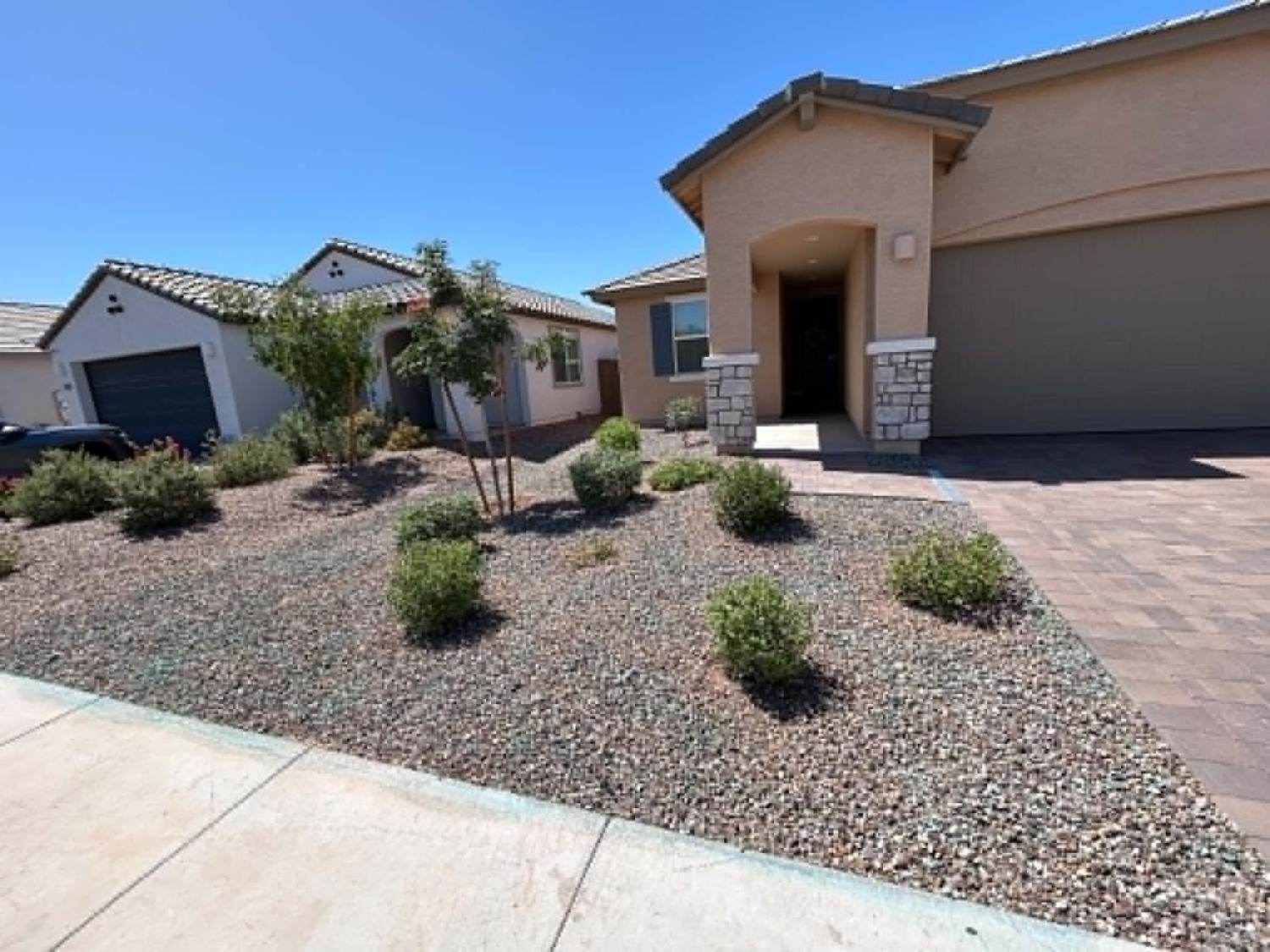 Clean desert front yard maintenance in the West Valley